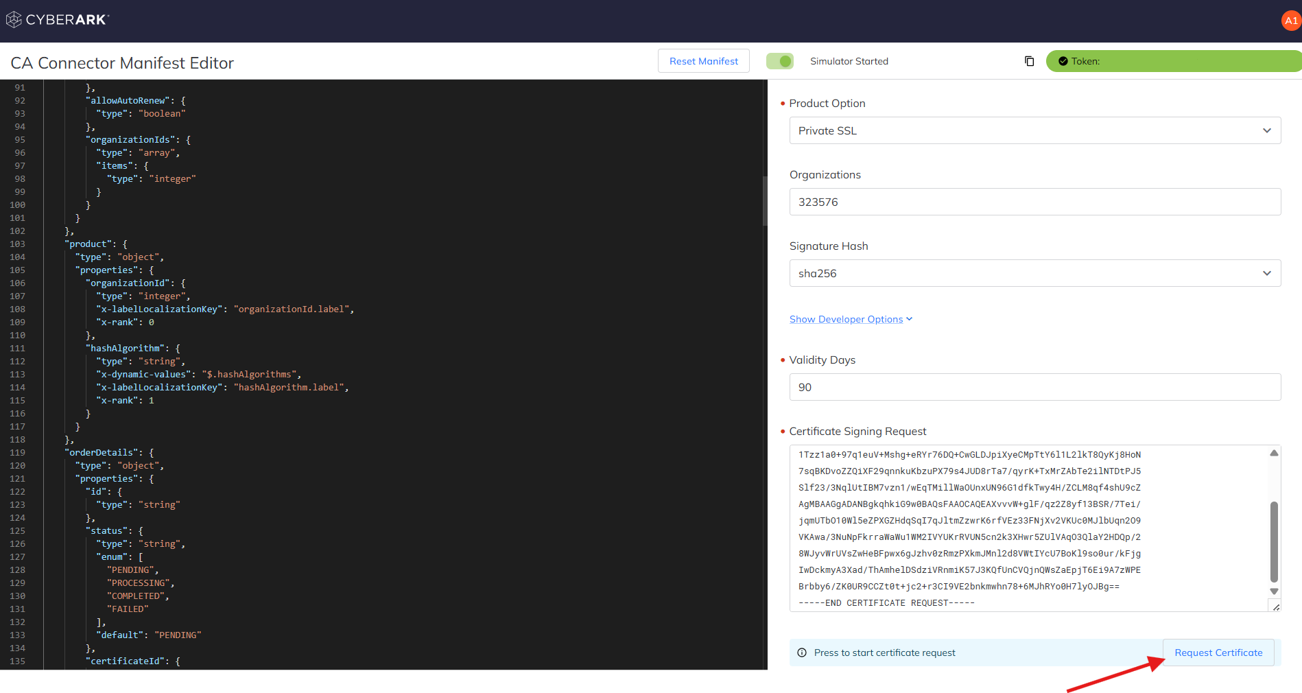request certificate
