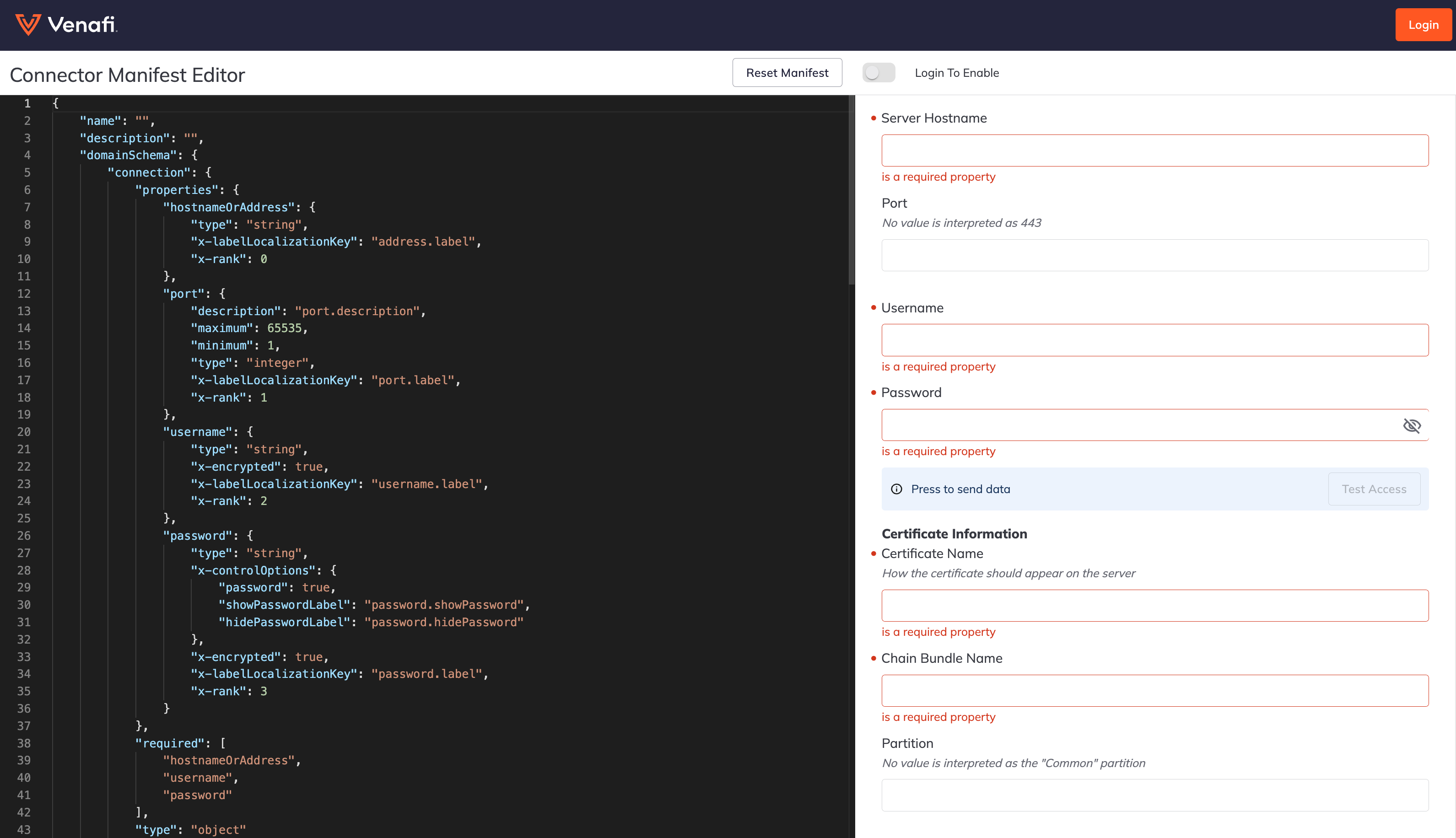 manifest editor